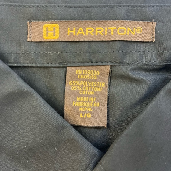Harriton button down shirt black R71 - Picture 2 of 3